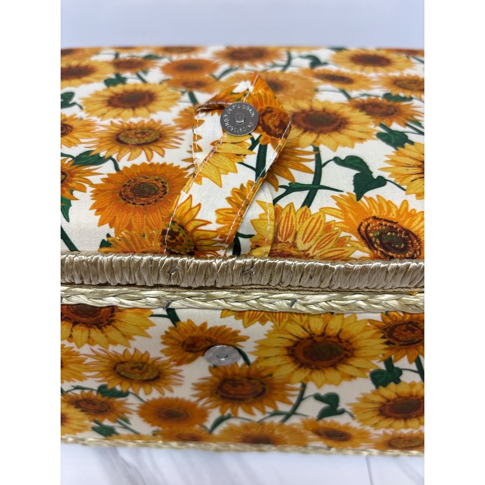 Singer Large Sew 'n Stow Sunflower Print Sewing Basket Box NWT 11" x 6.5" x 8" - Picture 7 of 15